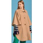 Dámske Kabáty Gant nepremokavé hnedej farby s prešívaným vzorom z bavlny na gombíky na zimu 