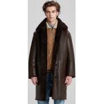 Pánske Kabáty Gant hnedej farby z jahňacej kože vo veľkosti XS na gombíky na zimu 