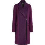 Dámske Designer Zimné kabáty Karl Lagerfeld fialovej farby v elegantnom štýle s károvaným vzorom vo veľkosti M na zips 