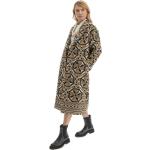 Dámske Zimné kabáty La Martina hnedej farby s vyšívaným vzorom z brokátu vo veľkosti XL s dlhými rukávmi 
