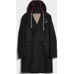 Pánske Zimné kabáty manuel ritz čiernej farby so slzičkovým vzorom vo veľkosti XXL na gombíky Kapucňa 