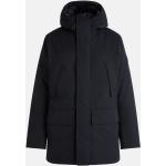 Pánske Zimné kabáty Peak Performance čiernej farby na zips Kapucňa 