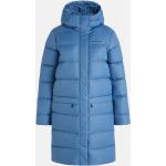 Dámske Zimné kabáty Peak Performance modrej farby na zips Kapucňa 