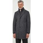 Pánske Designer Jarné kabáty HUGO BOSS BOSS čiernej farby z viskózy vo veľkosti XL 