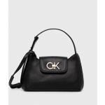 Dámske Designer Crossbody kabelky Calvin Klein čiernej farby z polyuretánu Vegan v zľave 