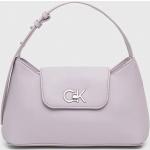 Dámske Designer Shopper kabelky Calvin Klein fialovej farby z polyuretánu Vegan udržateľná móda 