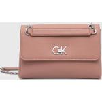 Dámske Designer Crossbody kabelky Calvin Klein ružovej farby z polyuretánu Vegan udržateľná móda 