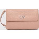 Dámske Designer Crossbody kabelky Calvin Klein ružovej farby z polyuretánu Vegan 