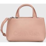 Dámske Designer Shopper kabelky Calvin Klein ružovej farby z polyuretánu Vegan 