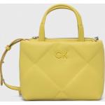 Dámske Designer Shopper kabelky Calvin Klein žltej farby z polyuretánu Vegan udržateľná móda 