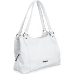 Elegantné kabelky Tangerin bielej farby v elegantnom štýle z kože na zips 