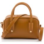 Dámske Elegantné kabelky Gant hnedej farby v elegantnom štýle z hovädzej kože odnímateľný popruh 