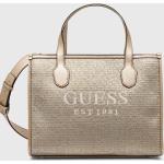 Dámske Shopper kabelky Guess zlatej farby z bavlny Vegan v zľave 