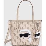 Dámske Designer Shopper kabelky Karl Lagerfeld béžovej farby z polyuretánu Vegan v zľave 