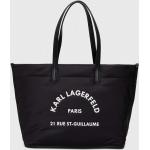 Dámske Designer Veľké kabelky Karl Lagerfeld čiernej farby z polyuretánu 