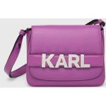 Dámske Designer Shopper kabelky Karl Lagerfeld fialovej farby z polyuretánu Vegan 
