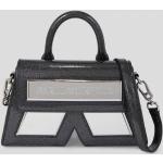 Dámske Designer Kožené kabelky Karl Lagerfeld čiernej farby v trblietavom štýle odnímateľný popruh s glitrami 