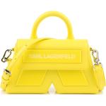 Dámske Designer Elegantné kabelky Karl Lagerfeld žltej farby v elegantnom štýle z kože 