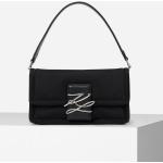 Dámske Designer Crossbody kabelky Karl Lagerfeld čiernej farby z plyšu 