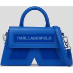 Dámske Designer Elegantné kabelky Karl Lagerfeld modrej farby v elegantnom štýle z kože 