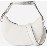 Dámske Designer Elegantné kabelky Karl Lagerfeld bielej farby v elegantnom štýle z kože na zips 