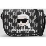 Dámske Designer Crossbody kabelky Karl Lagerfeld čiernej farby v ležérnom štýle zo syntetiky na zips 