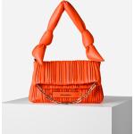 Dámske Designer Kožené kabelky Karl Lagerfeld oranžovej farby 