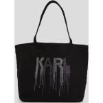 Dámske Designer Shopper kabelky Karl Lagerfeld čiernej farby s kamienkami 