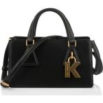 Dámske Designer Elegantné kabelky Karl Lagerfeld čiernej farby v elegantnom štýle z hovädzej kože 