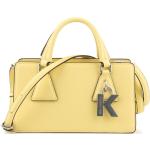 Dámske Designer Elegantné kabelky Karl Lagerfeld žltej farby v elegantnom štýle z hovädzej kože 