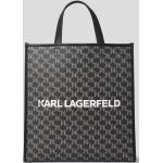 Designer Kabelky do ruky Karl Lagerfeld čiernej farby zo syntetiky na zips 
