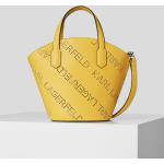 Dámske Designer Shopper kabelky Karl Lagerfeld žltej farby z hladkej kože 