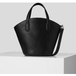 Dámske Designer Shopper kabelky Karl Lagerfeld čiernej farby z hladkej kože 