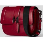 Dámske Designer Sedlové kabelky Karl Lagerfeld červenej farby v ležérnom štýle so zábavným motívom z hladkej kože odnímateľný popruh 