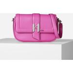 Dámske Designer Elegantné kabelky Karl Lagerfeld ružovej farby v elegantnom štýle z hladkej kože 