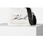 Dámske Designer Luxusné kabelky Karl Lagerfeld bielej farby z umelej kožušiny 