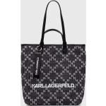 Dámske Designer Veľké kabelky Karl Lagerfeld sivej farby z bavlny Vegan 
