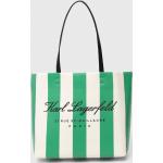 Dámske Designer Veľké kabelky Karl Lagerfeld zelenej farby z bavlny 