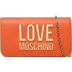 Dámske Designer Clutch kabelky Moschino Love Moschino oranžovej farby v zľave 