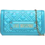 Dámske Designer Clutch kabelky Moschino Love Moschino modrej farby v zľave 