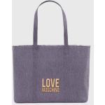 Dámske Designer Veľké kabelky Moschino Love Moschino fialovej farby z bavlny 
