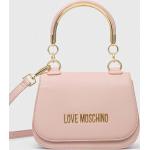 Dámske Designer Crossbody kabelky Moschino Love Moschino béžovej farby z polyuretánu Vegan 