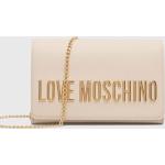 Dámske Designer Crossbody kabelky Moschino Love Moschino béžovej farby z polyuretánu Vegan 