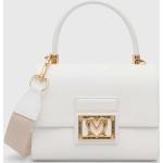 Dámske Designer Crossbody kabelky Moschino Love Moschino bielej farby z polyuretánu Vegan 