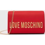 Dámske Designer Crossbody kabelky Moschino Love Moschino červenej farby z polyuretánu Vegan 