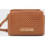 Dámske Designer Crossbody kabelky Moschino Love Moschino hnedej farby z polyuretánu Vegan 