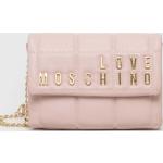 Dámske Designer Crossbody kabelky Moschino Love Moschino ružovej farby z polyuretánu Vegan 
