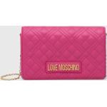 Dámske Designer Crossbody kabelky Moschino Love Moschino ružovej farby z polyuretánu Vegan v zľave 