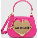 Dámske Designer Crossbody kabelky Moschino Love Moschino ružovej farby z polyuretánu Vegan 