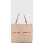 Dámske Veľké kabelky Samsøe & Samsøe béžovej farby z bavlny v zľave 